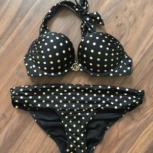 Victoria’s Secret bikini black and gold push-up